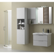 Dulap inalt suspendat Kolpasan, Lana, 156 cm, gri deschis